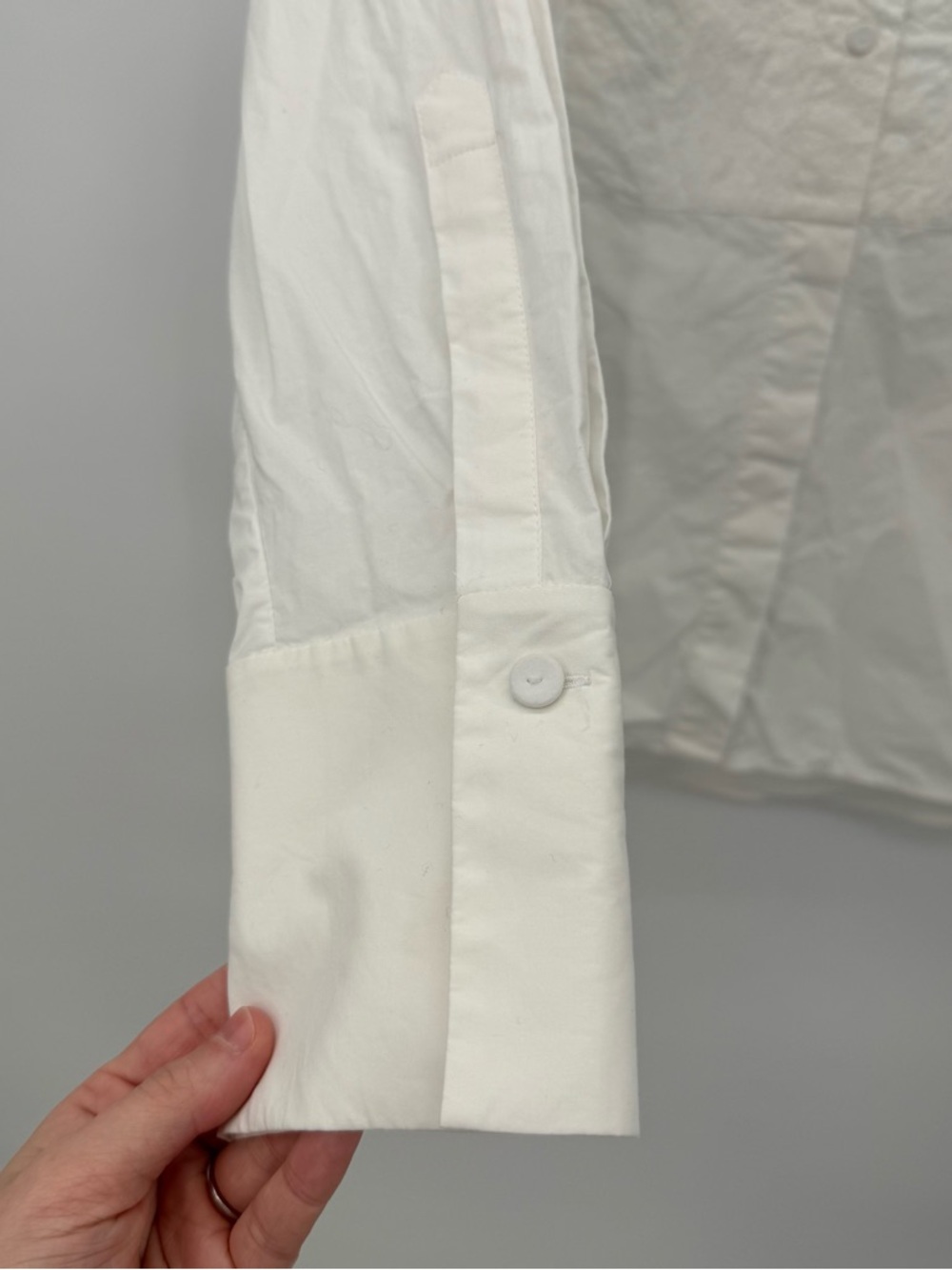 Cos White Button Down Blouse Mandarin Collar Clas… - image 4